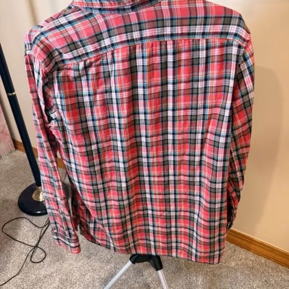 Banana Republic Camden Fit Plaid Snap-Front Shirt Size Medium